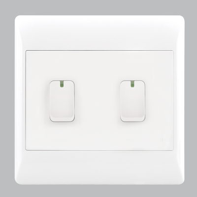 White 2-Lever 1-Way Light Switch 4x4 126x126mm (ESW006)