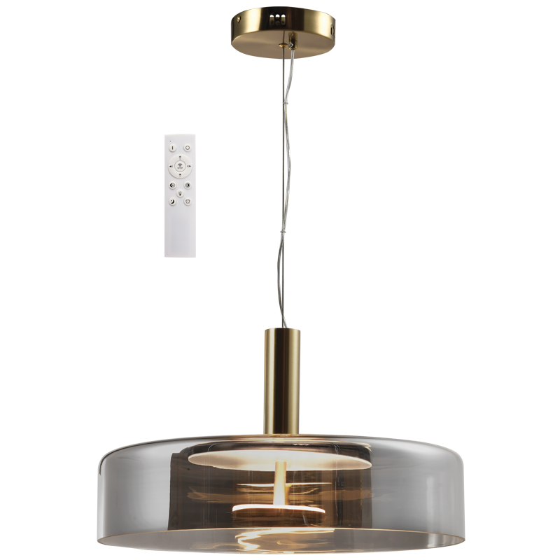 Bronze and Smoke Glass 24W 3-CCT Dimmable IP20 LED Pendant with Remote, 500mm (PEN438)