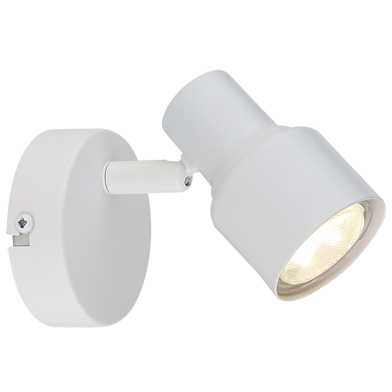 White Single GU10 Metal Spotlight, 80mm Base (S421/1)