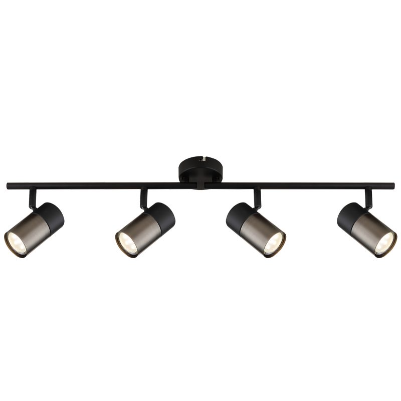 Black 4-Light GU10 Metal Spotlight with Moveable Arms, 600mm (S422/4)