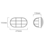 B301 bulkhead light dimensions 275 by 155 by 110mm