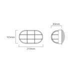 B302 bulkhead light dimensions 210 by 105 by 80mm